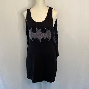 ❤️3/$30 Batgirl Tank Rhinestone Dress with cape